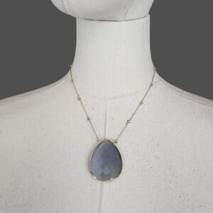 Gold & Grey Cat's Eye Necklace